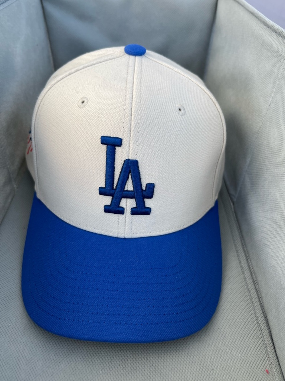 Mitchell & Ness LA Dodgers White and Royal Blue Snapback Hat